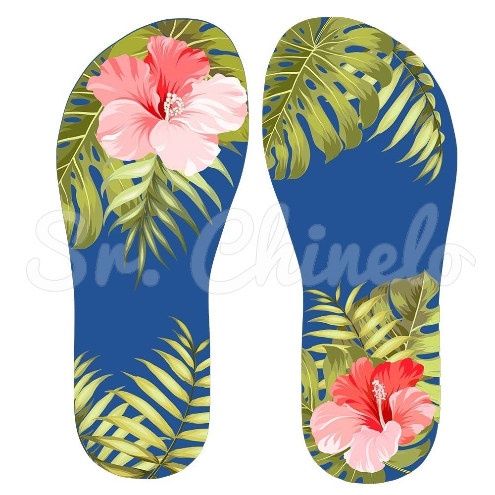 Lonita Sublimada, Floral Tropical, Verde/Rosa/Azul