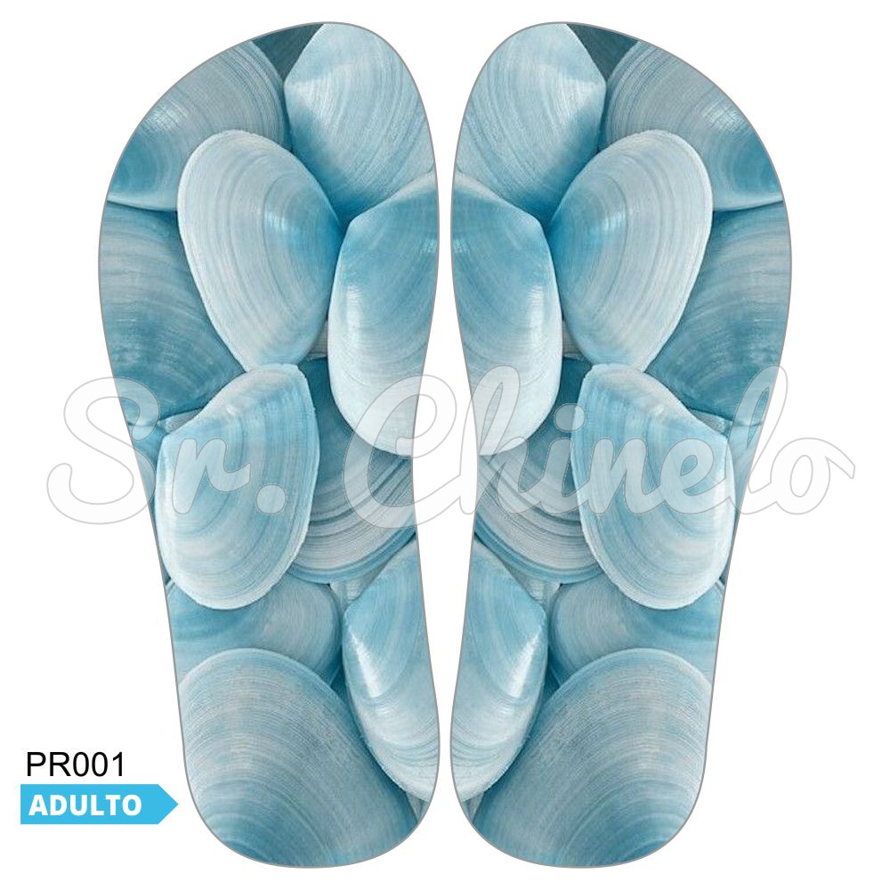 Lonita Sublimada, Conchas, Azul/Branco