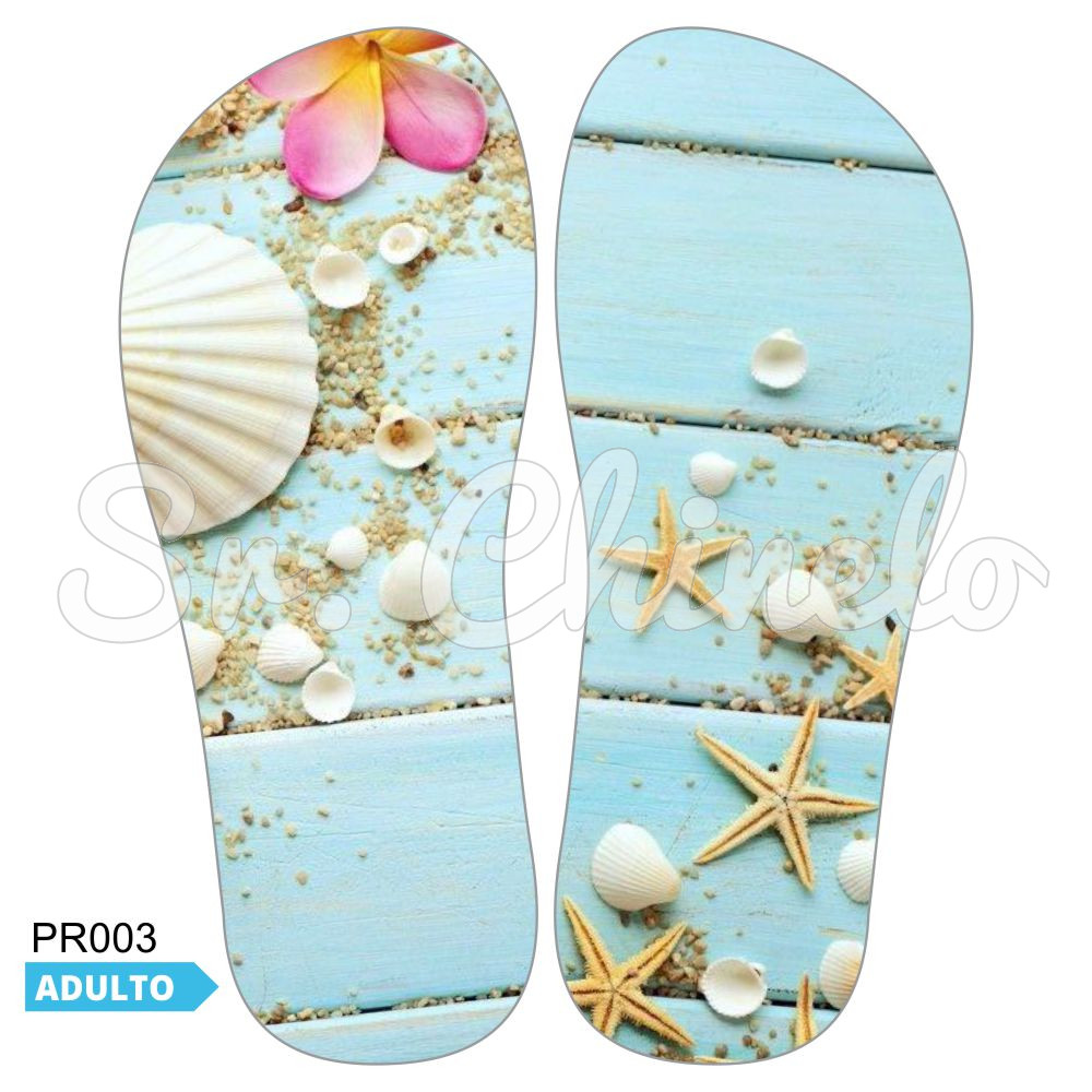 Lonita Sublimada, Conchas, Azul/Creme/Rosa