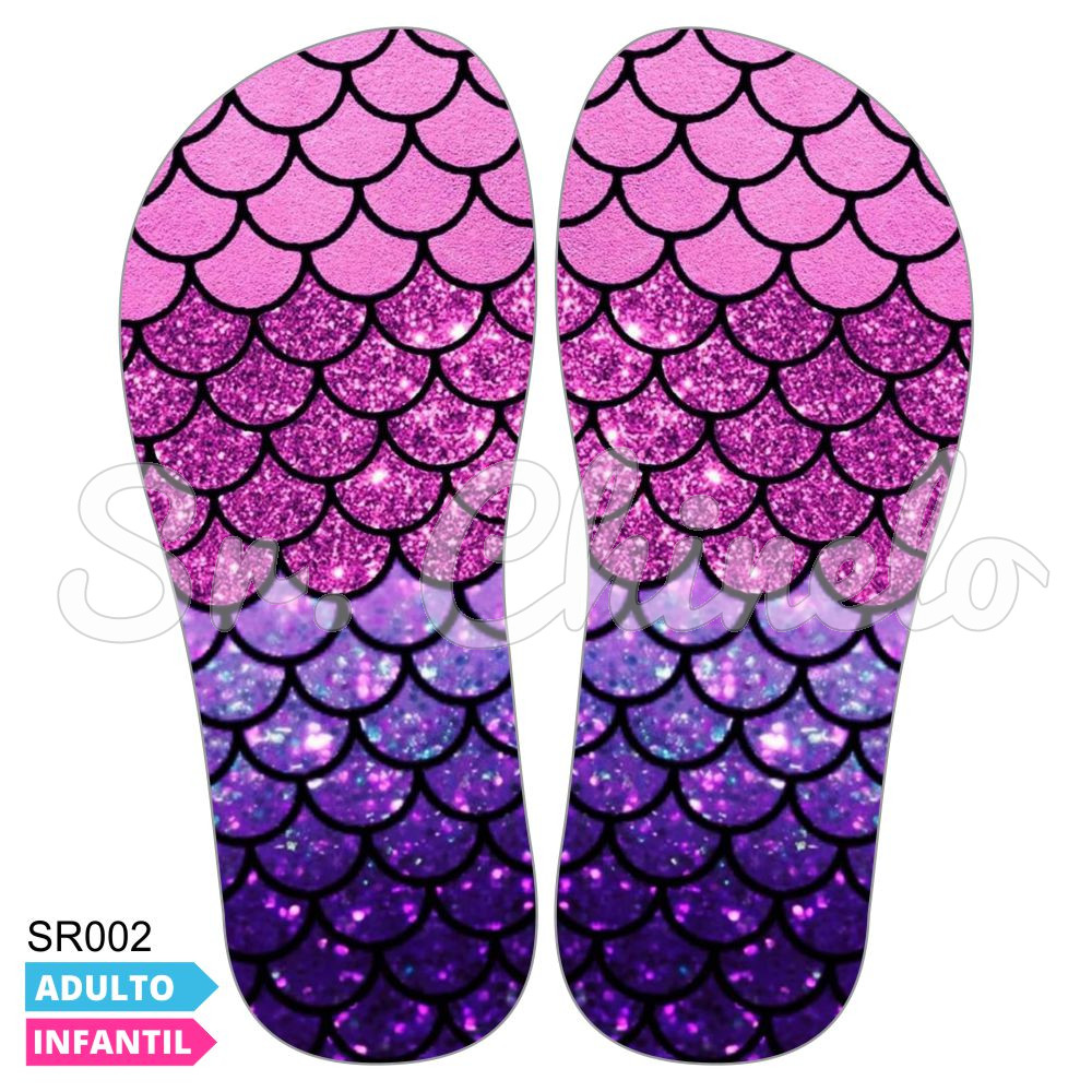 Lonita Sublimada, Escamas de Sereia, Rosa/Roxo