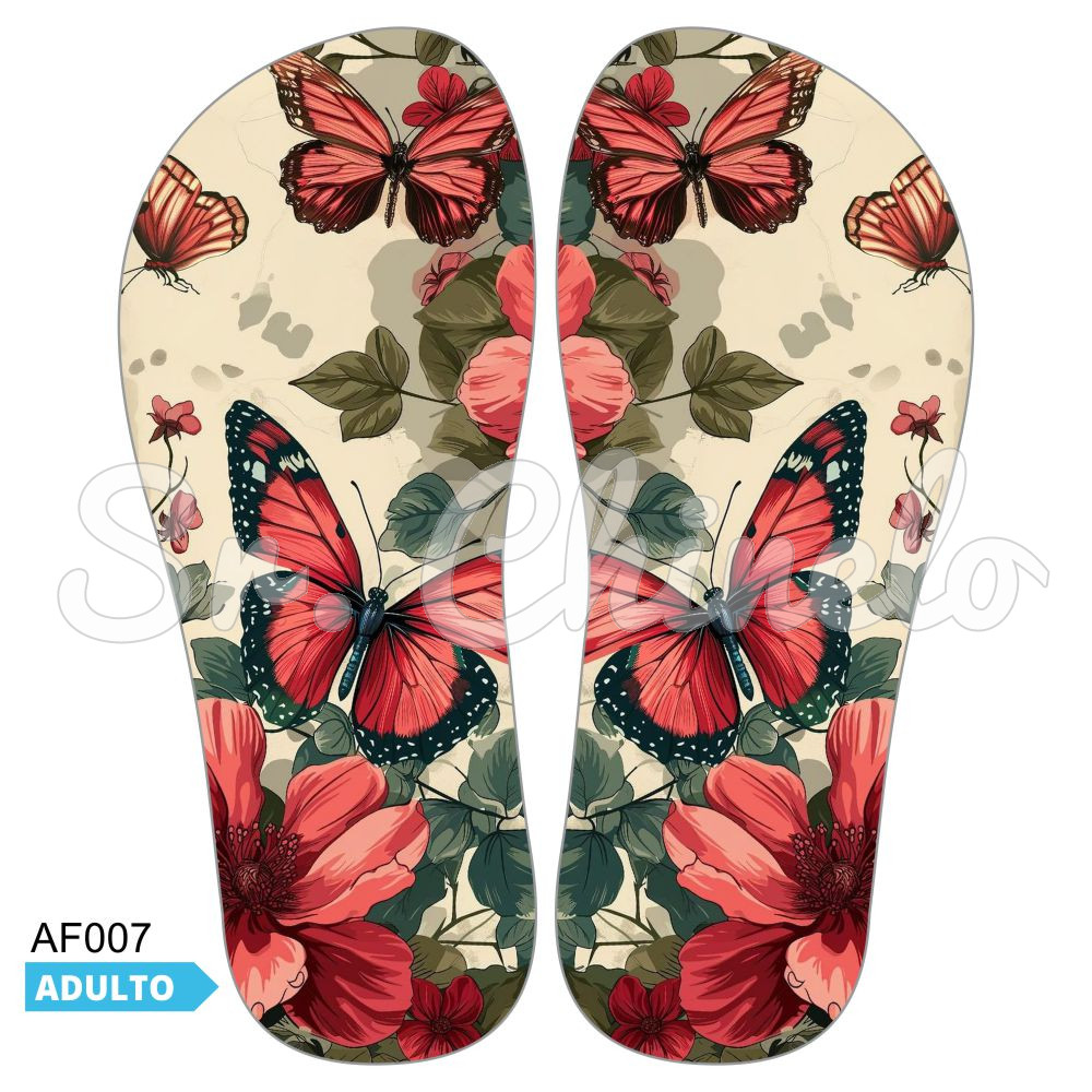 Lonita Sublimada, Borboleta e Rosas, Vermelho