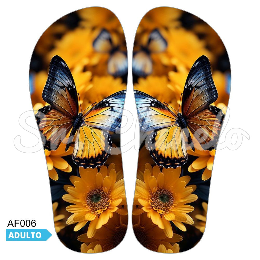 Lonita Sublimada, Borboleta e Margaridas, Amarelo/Preto
