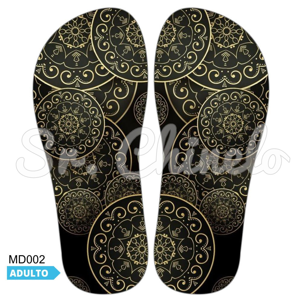 Lonita Sublimada, Mandala, Dourado/Preto