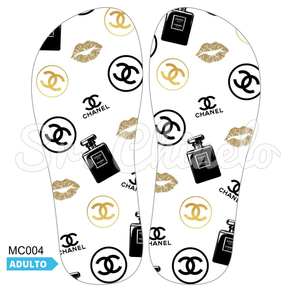 Lonita Sublimada, Marca CC, Branco/Preto/Dourado
