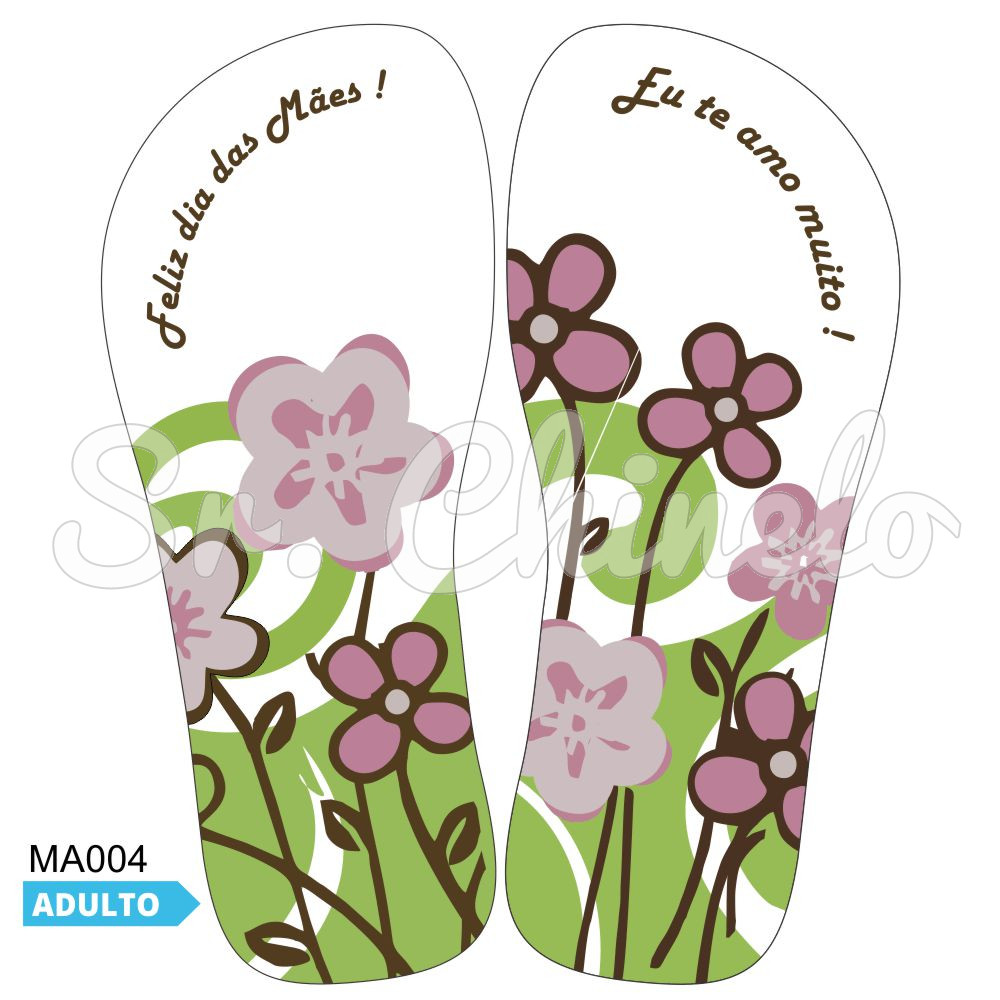 Lonita Sublimada, Feliz Dia das Mães, Rosa/Marrom/Verde