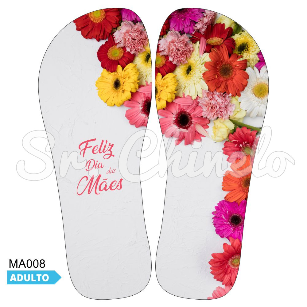 Lonita Sublimada, Adulto, Feliz Dia das Mães Flores Coloridas, Rosa/Cinza/Colorido