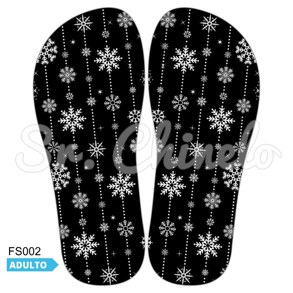 Lonita Sublimada, Natal Flocos de Neve, Preto/Branco