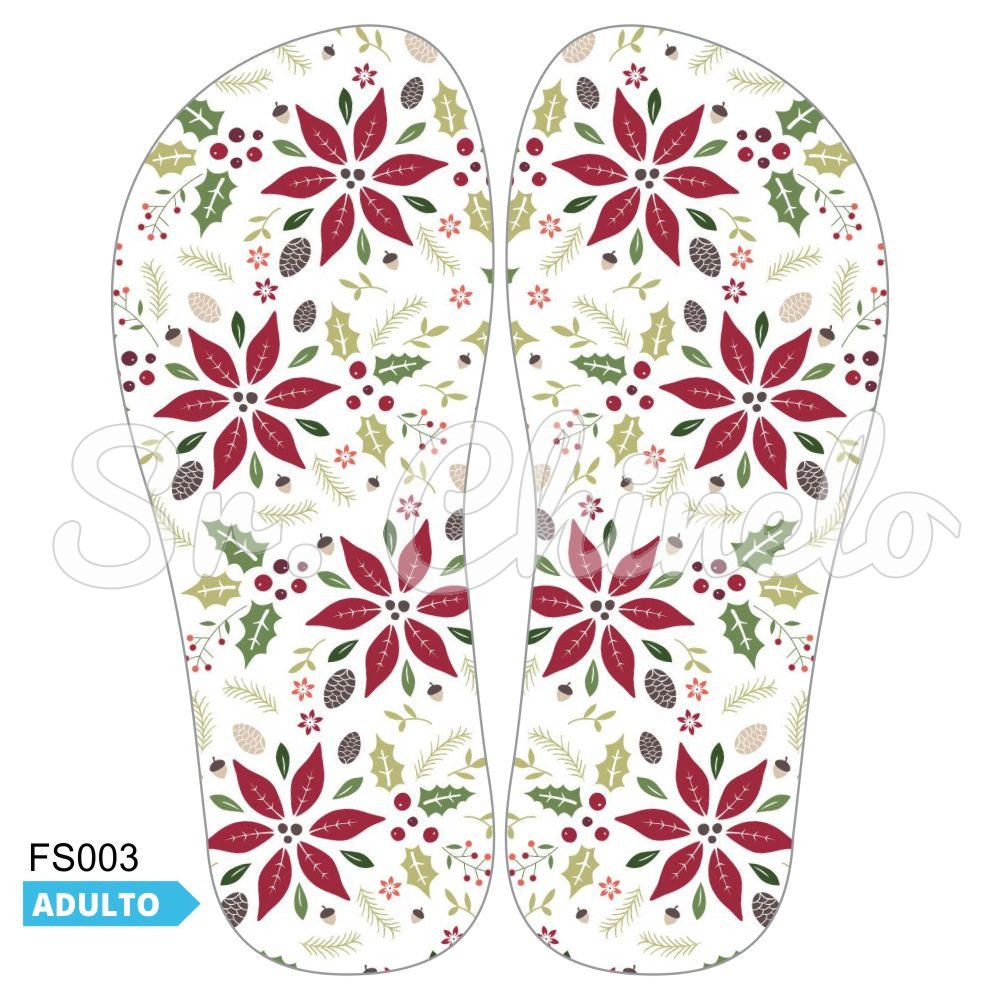 Lonita Sublimada, Flores de Natal, Vermelho/Verde/Branco