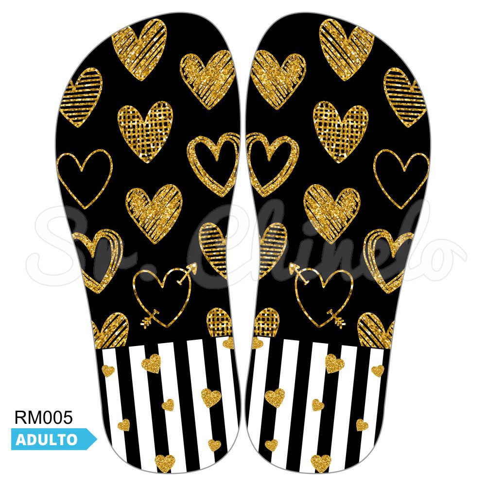 Lonita Sublimada, Corações, Preto/Dourado