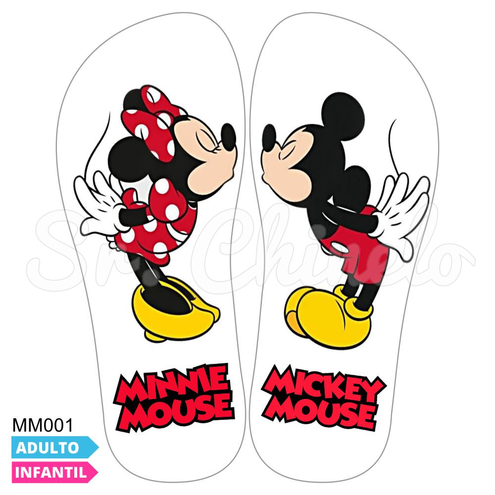 Lonita Sublimada, Mickey e Minnie, Vermelho/Preto/Branco