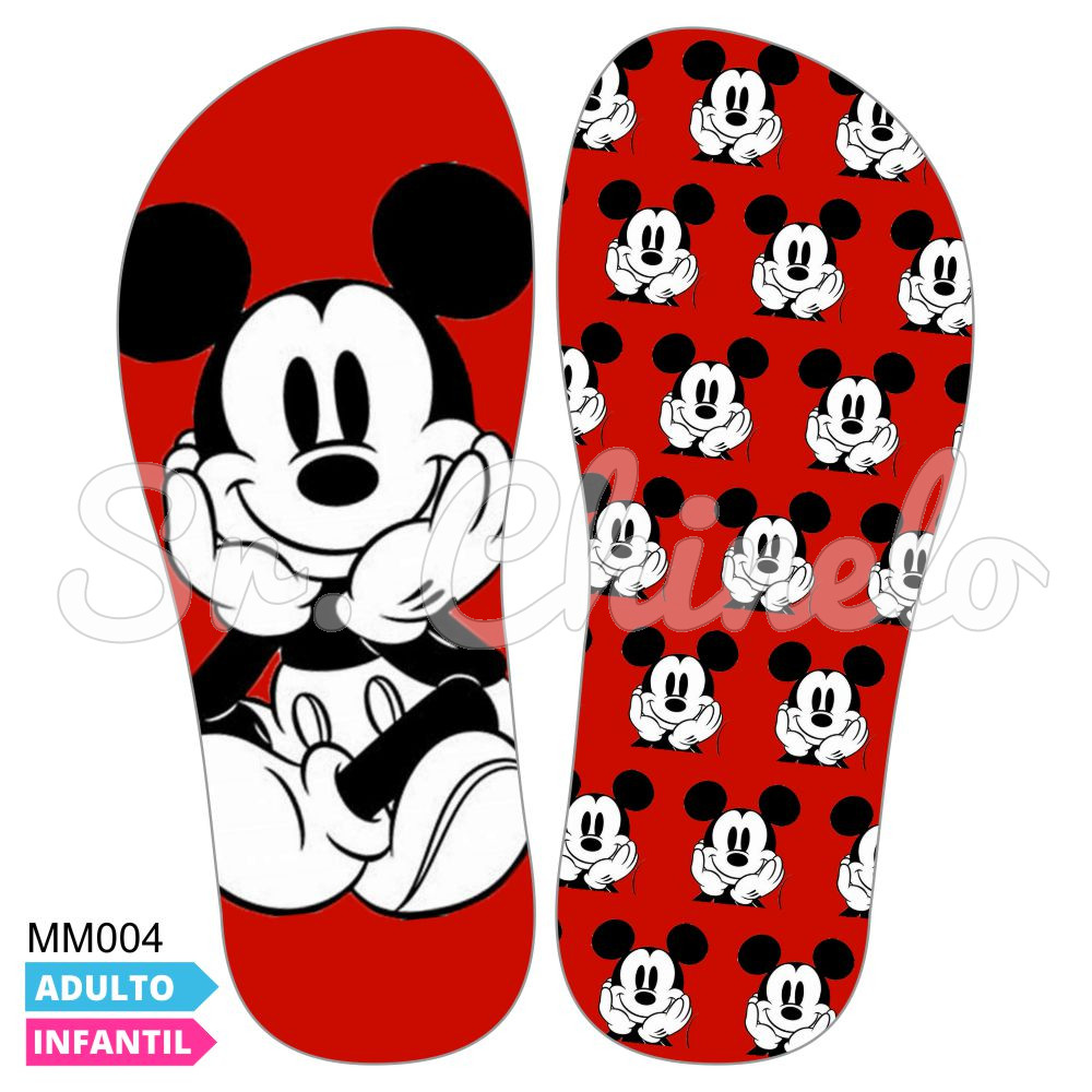 Lonita Sublimada, Mickey Sentado, Preto/Branco/Vermelho