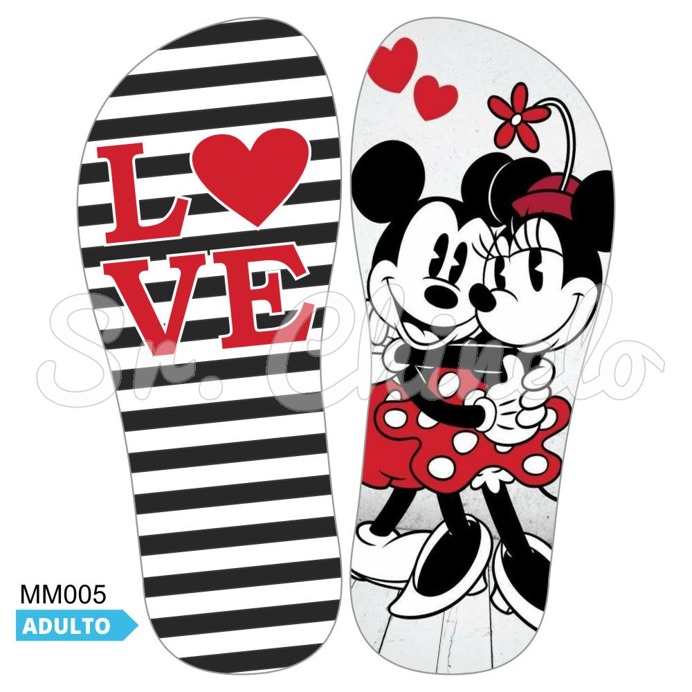 Lonita Sublimada, Love Mickey e Minnie, Vermelho/Preto/Branco