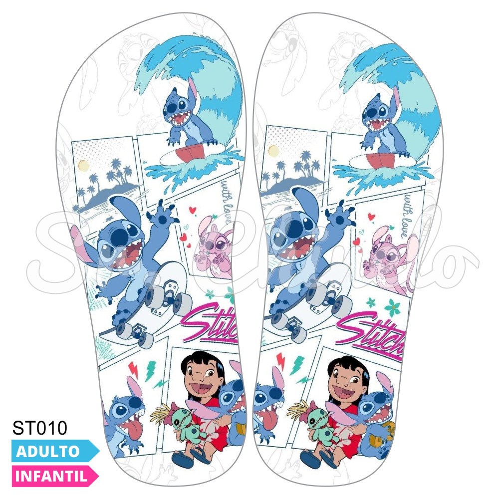 Lonita Sublimada, Stitch, Branco/Azul