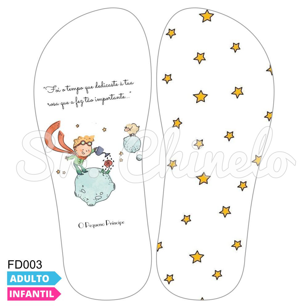 Lonita Sublimada, Pequeno Principe, Branco/Amarelo