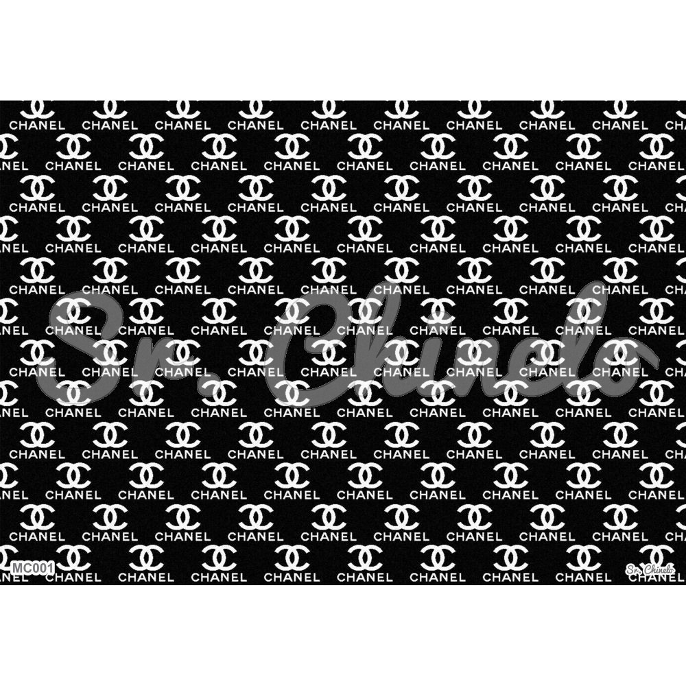 Estampa Sublimada, Marca Chanel, Preto/Branco