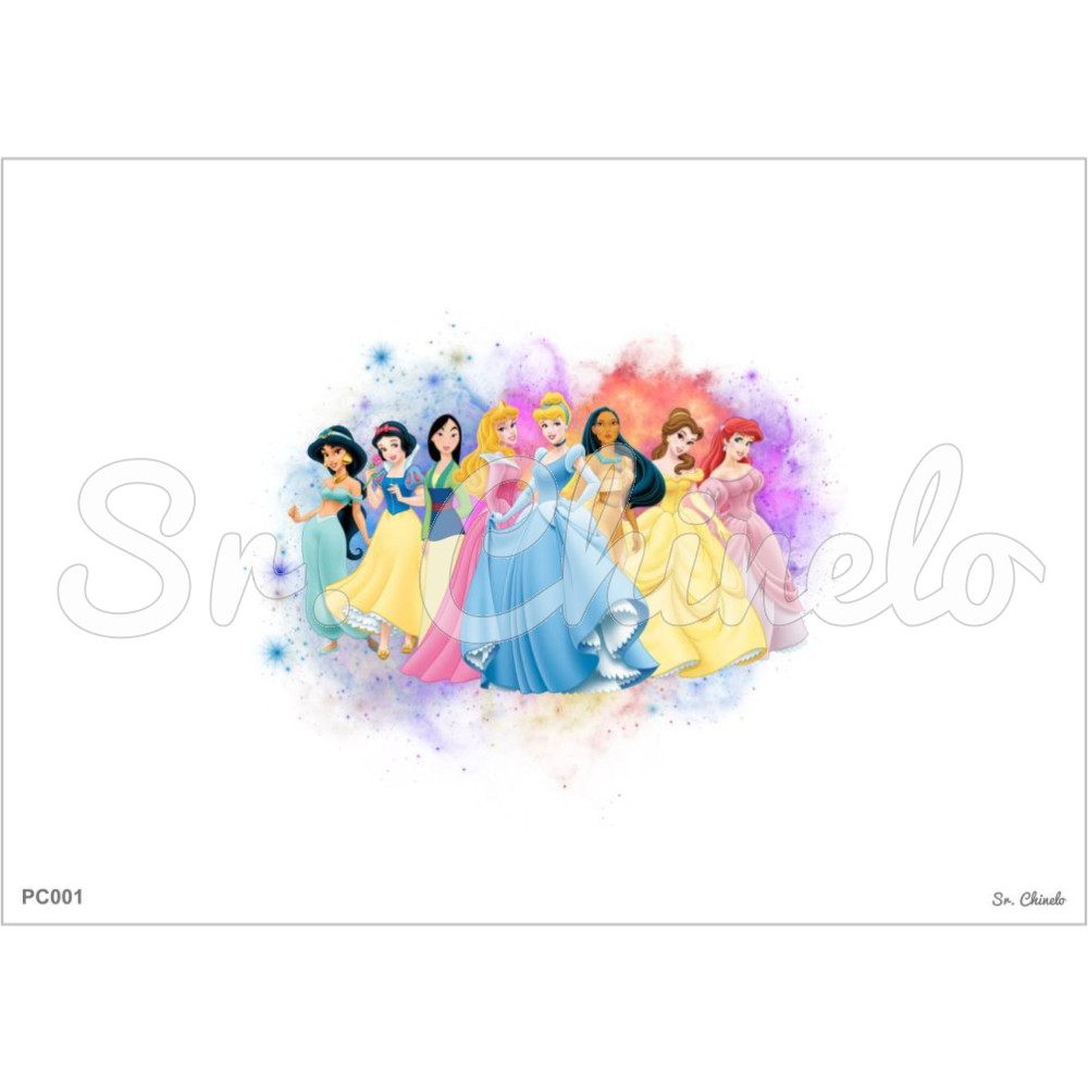 Estampa Sublimada, Princesas Disney, Colorido