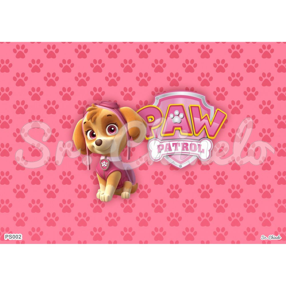 Estampa Sublimada, Patrulha Canina Skye, Rosa
