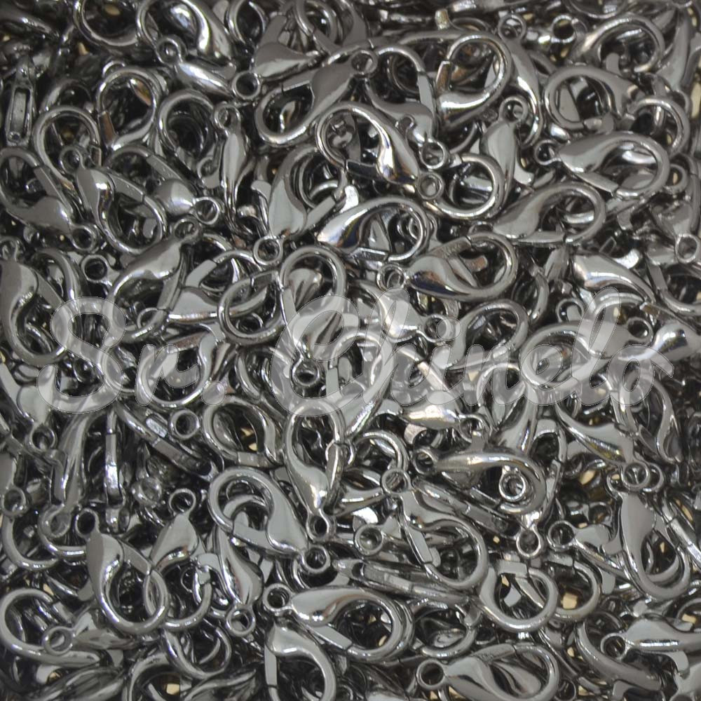 Fecho Lagosta de Metal, 12mm, Prata