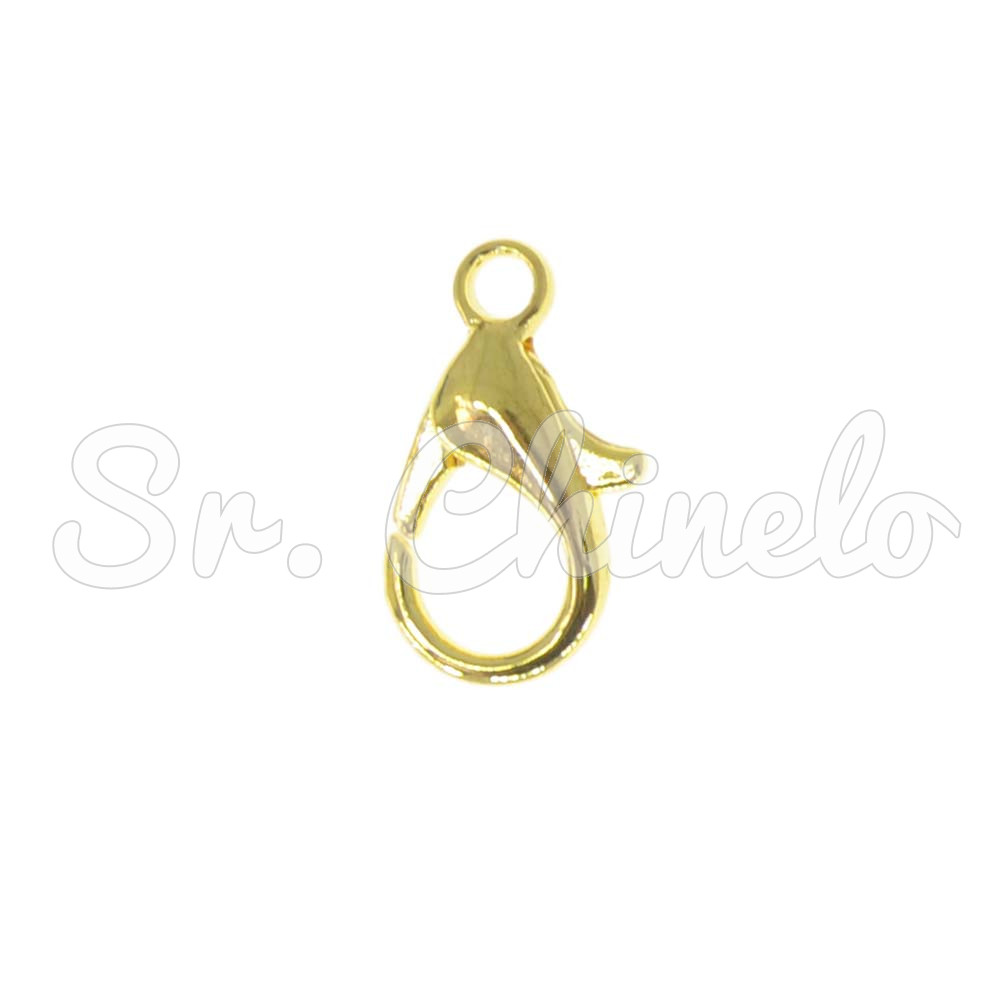 Fecho Lagosta de Metal, 12mm, Ouro