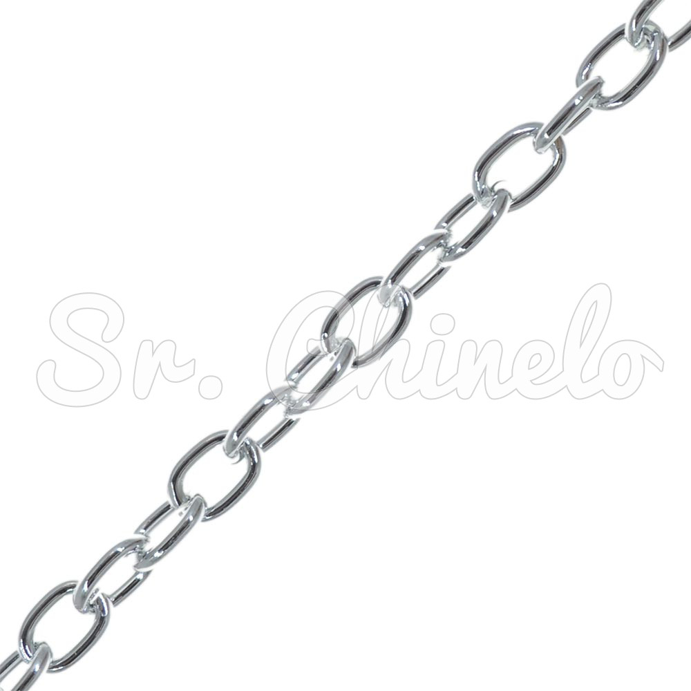 Corrente de Alumínio, Cartier, 2,5mm, Prata