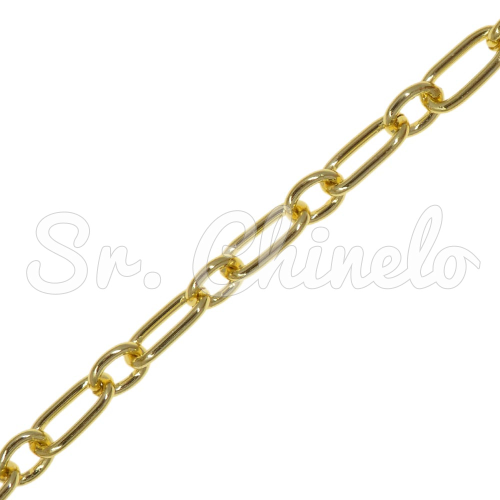 Corrente de Alumínio, Cartier Fígaro, 2,5mm, Ouro
