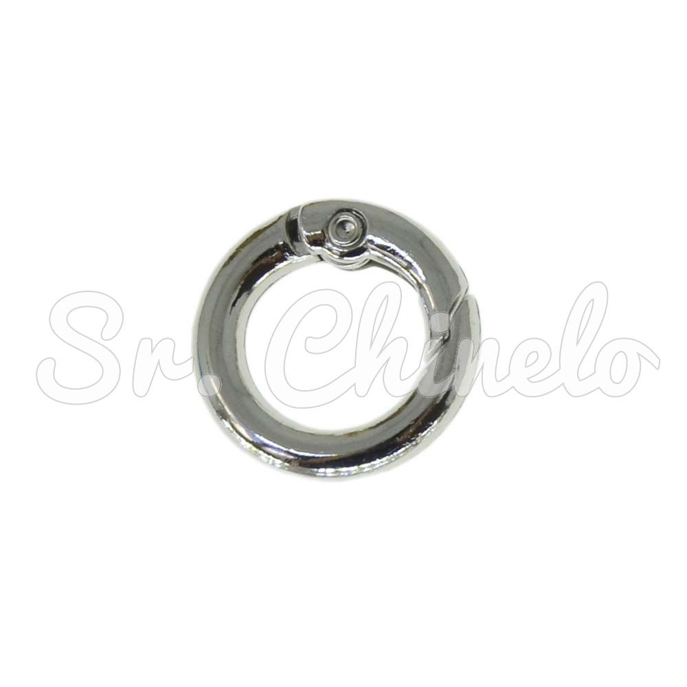 Fecho Argola para Chaveiro, 18mm, Prata