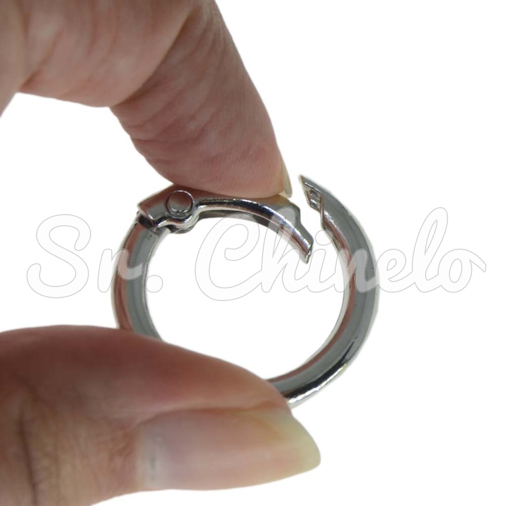 Fecho Argola para Chaveiro, 18mm, Prata