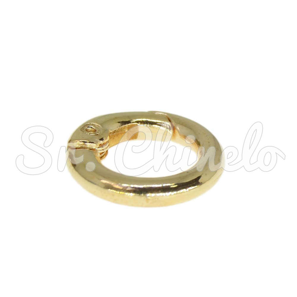 Fecho Argola para Chaveiro, 18mm, Ouro