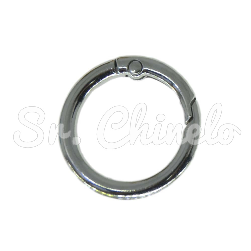 Fecho Argola para Chaveiro, 25mm, Prata