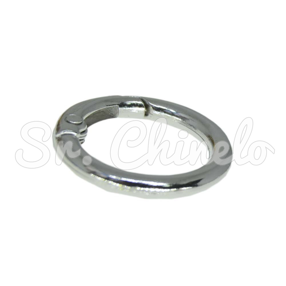Fecho Argola para Chaveiro, 25mm, Prata