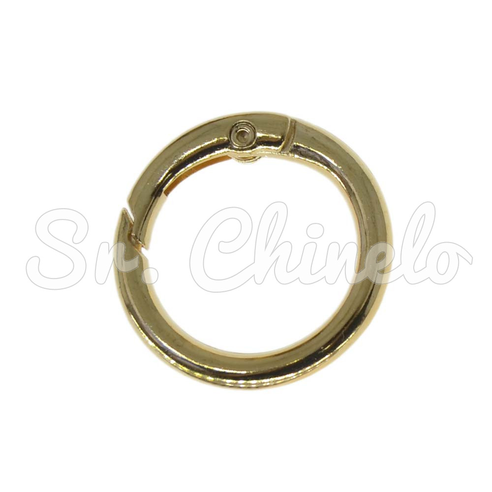 Fecho Argola para Chaveiro, 25mm, Ouro