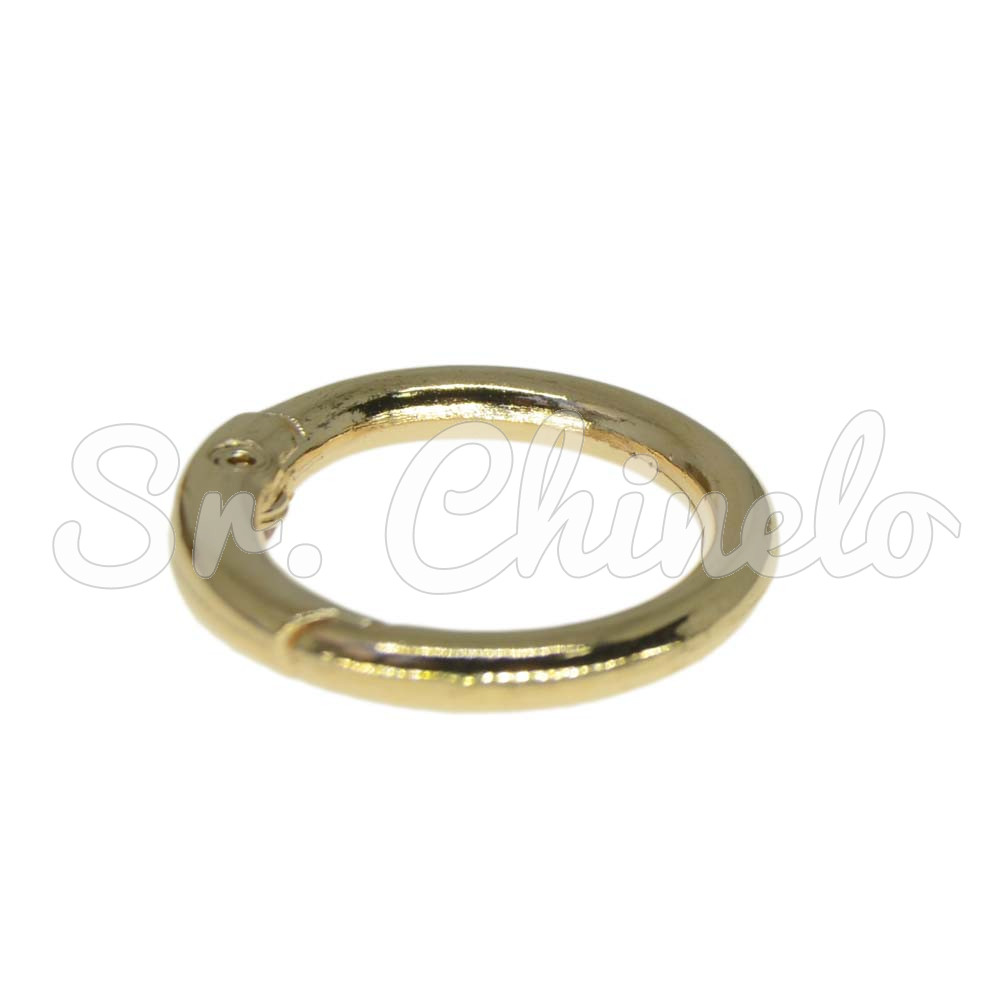 Fecho Argola para Chaveiro, 25mm, Ouro