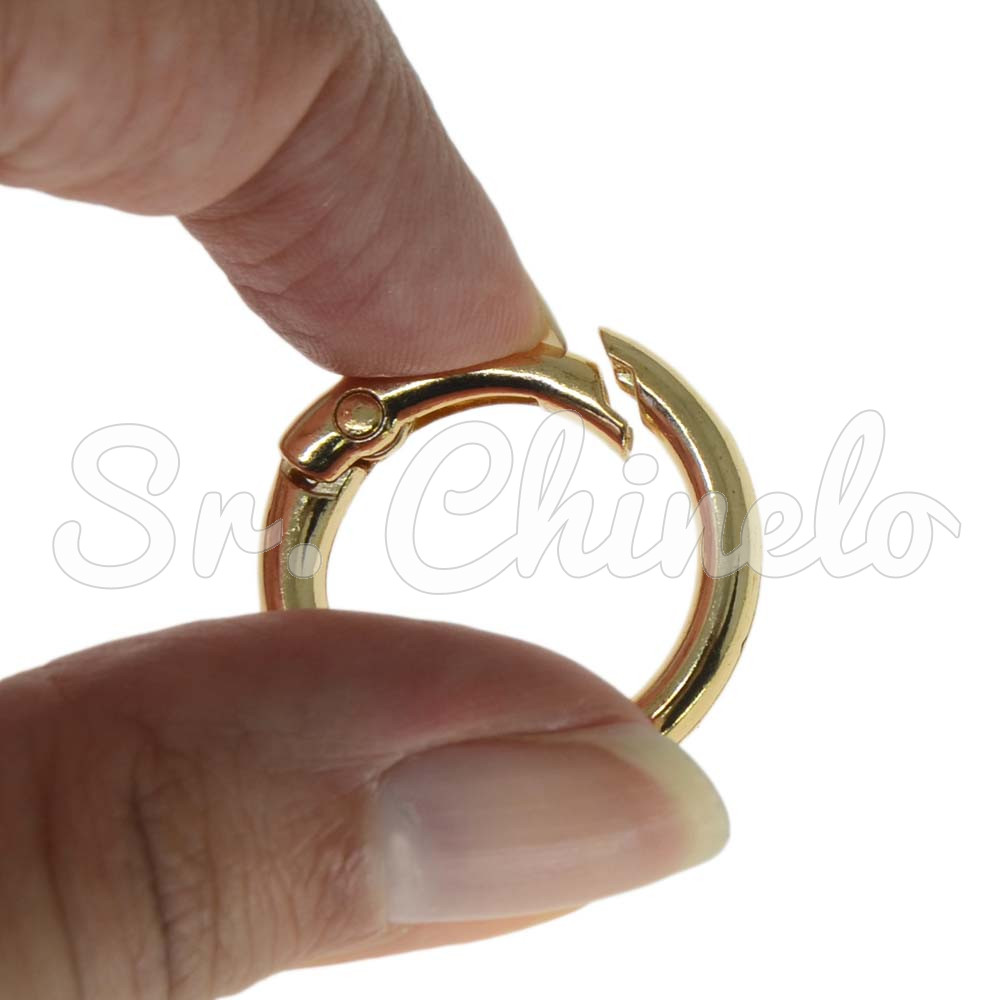Fecho Argola para Chaveiro, 25mm, Ouro