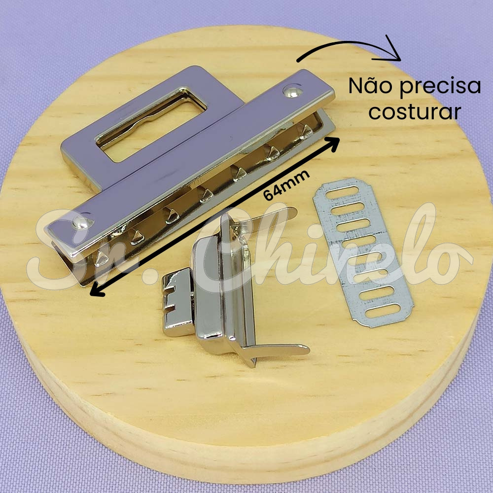 Fecho de Giro, 64mm x 30mm, Níquel