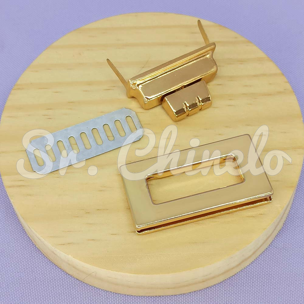 Fecho de Giro, 40mm x 25mm, Ouro