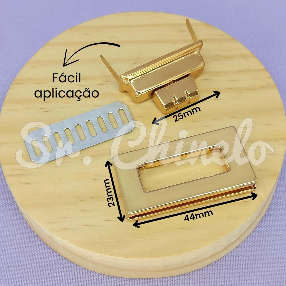 Fecho de Giro, 40mm x 25mm, Ouro