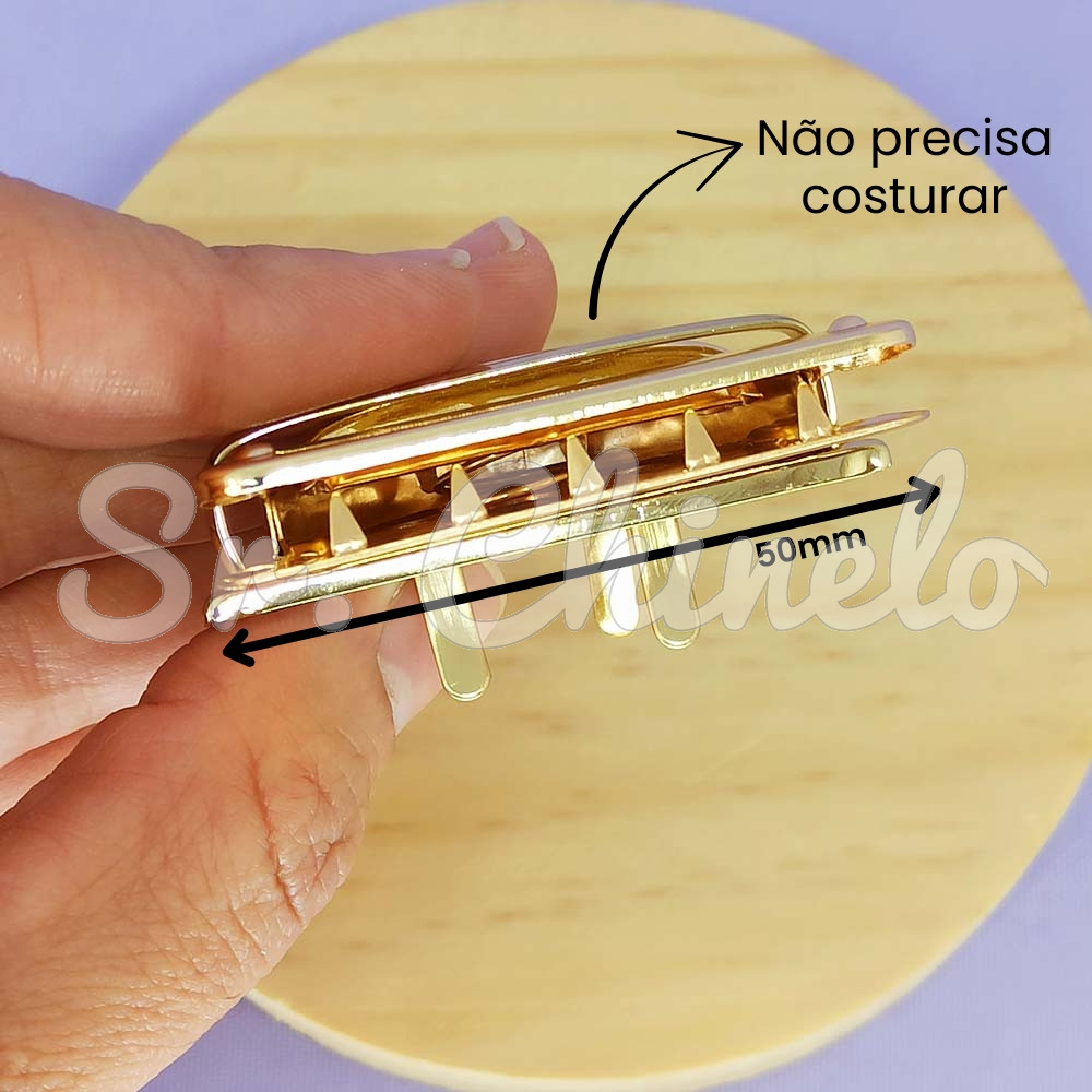 Fecho Gaveta, 50mm x 35mm, Ouro
