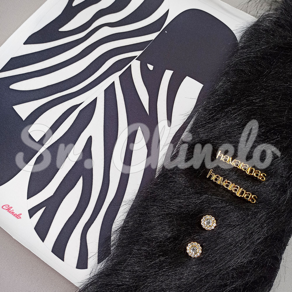 Kit Customização Completo - Modelo Inspiração DG com Lonita, Pelúcia e Piercings - Zebra