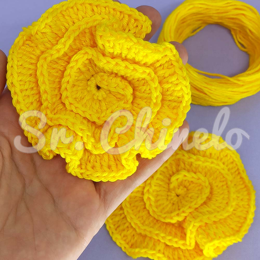 Kit de Aplique em Crochê Camélia, Canário