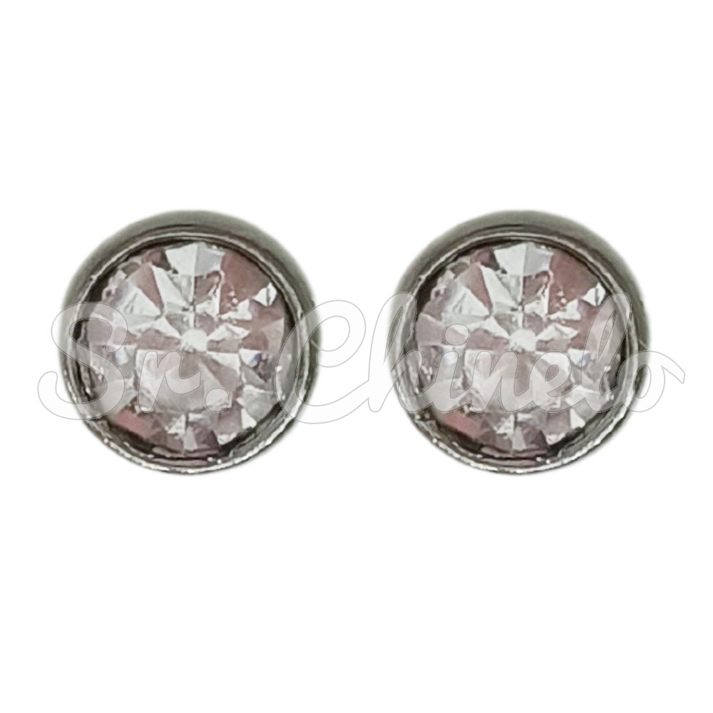 Piercing de Rebite, Ponto de Luz 8mm, Prata, Cristal