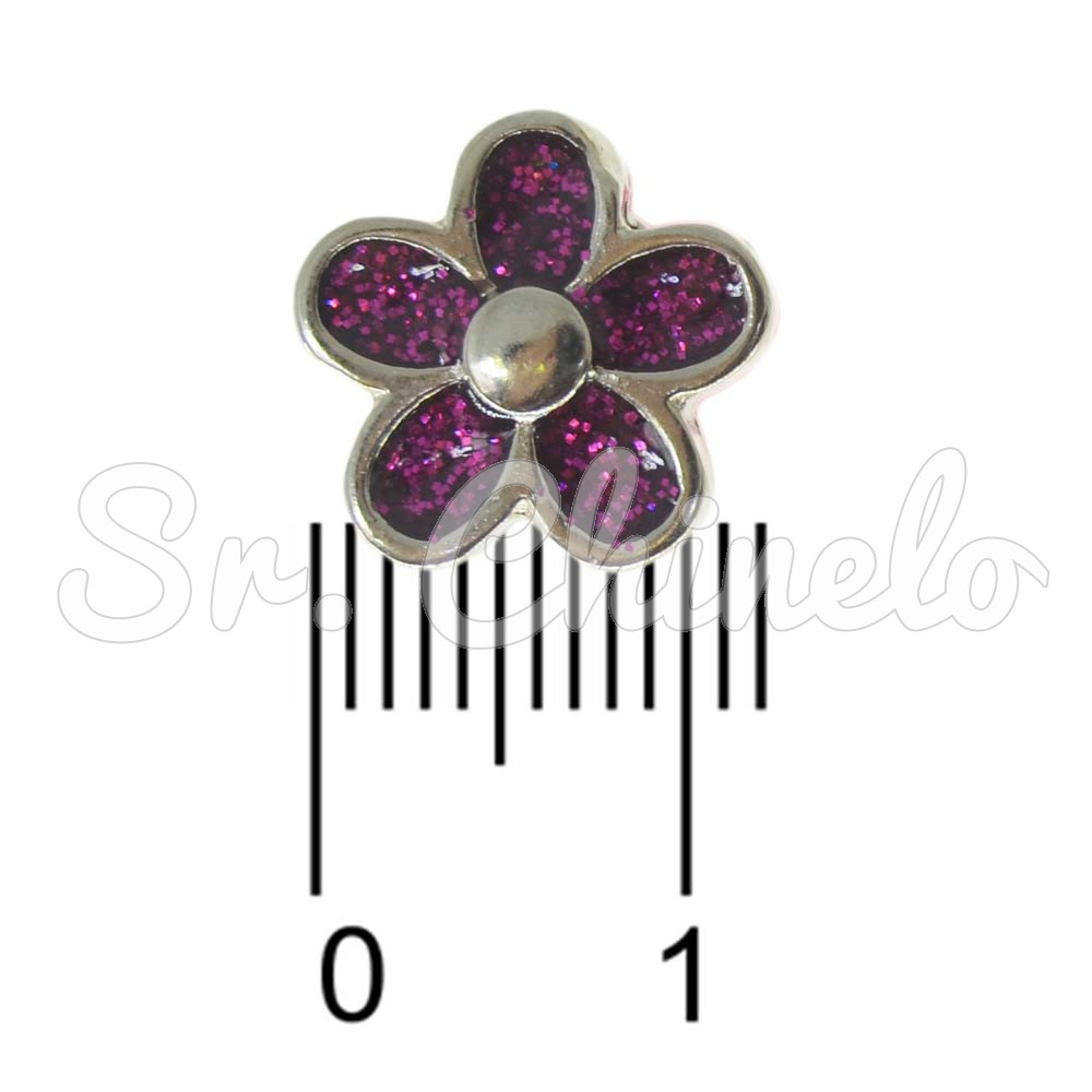 Piercing de Rebite, Margarida, Glitter, Vinho