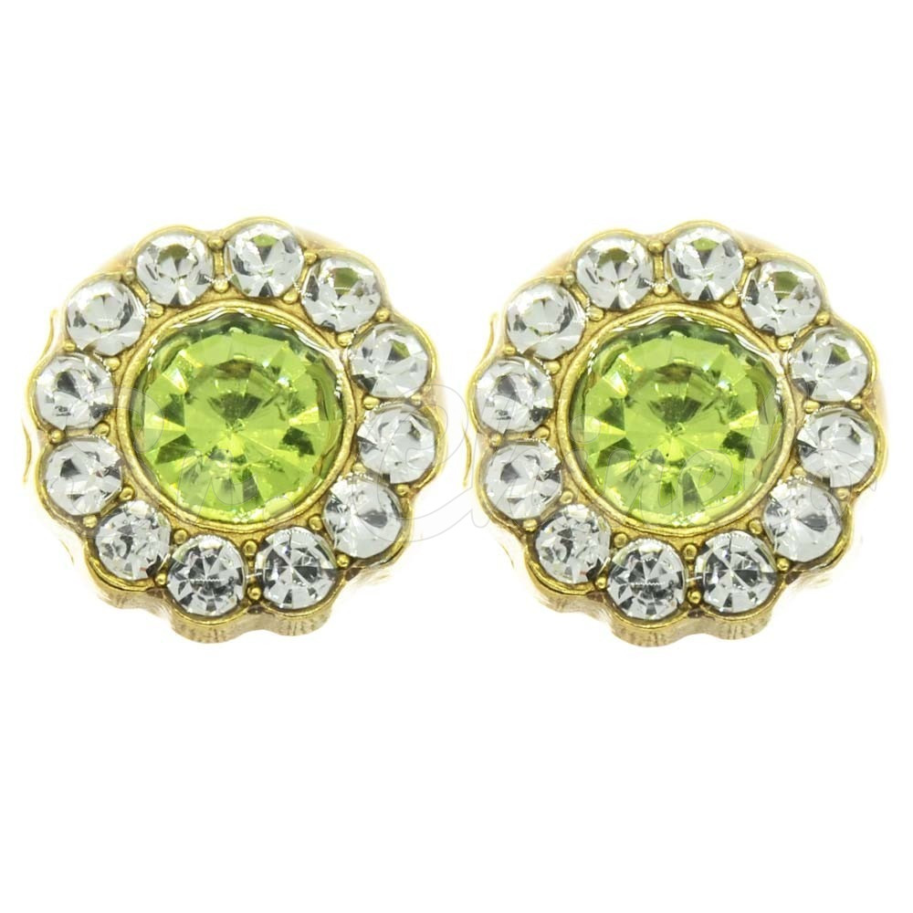 Piercing de Rebite, Flor Botão, Peridot