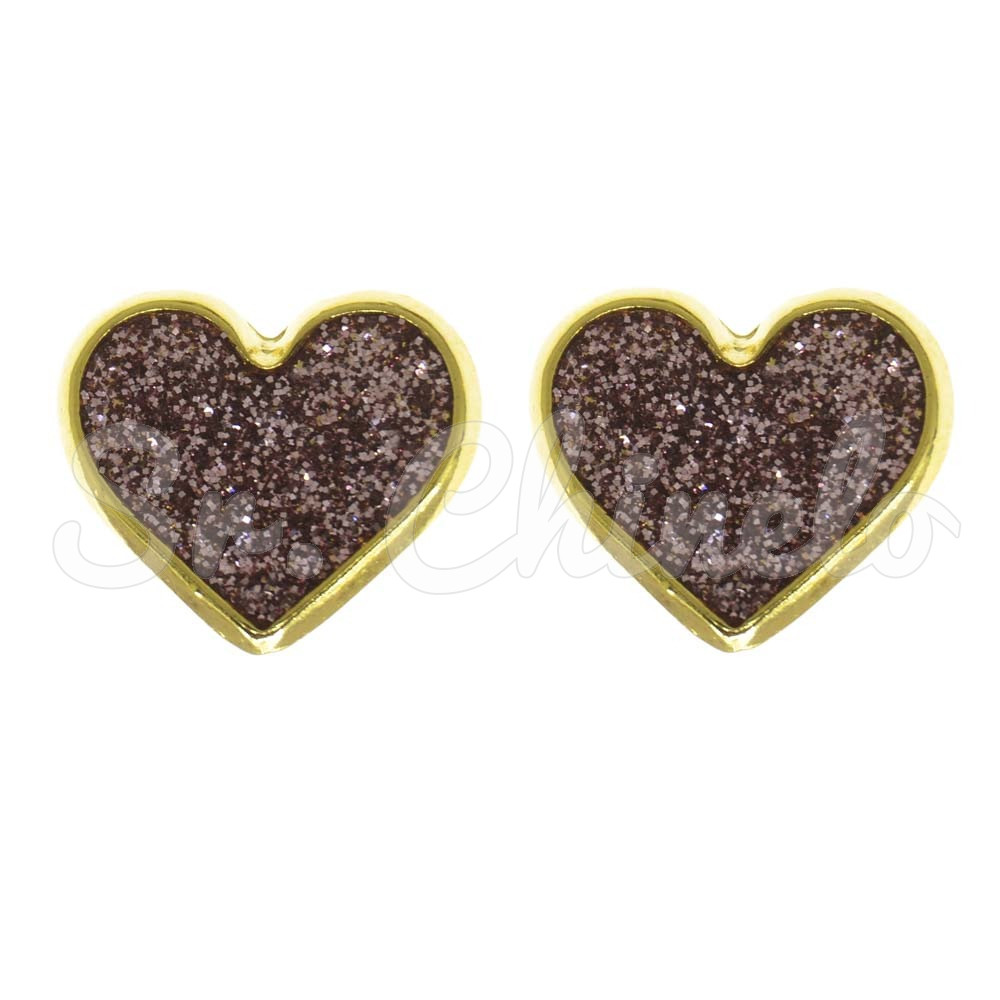 Piercing de Rebite, Coração com Glitter, Lilás