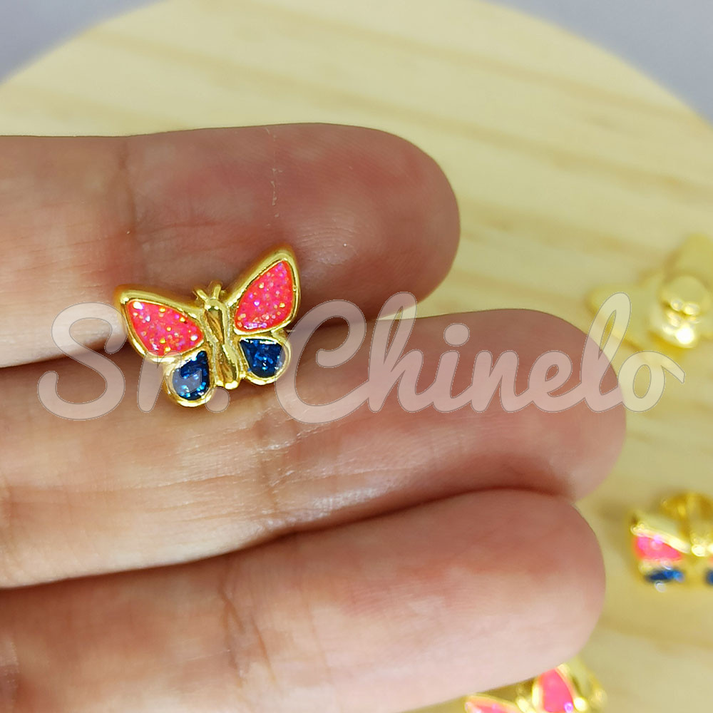 Piercing de Rebite, Borboletinha, Pink/Azul
