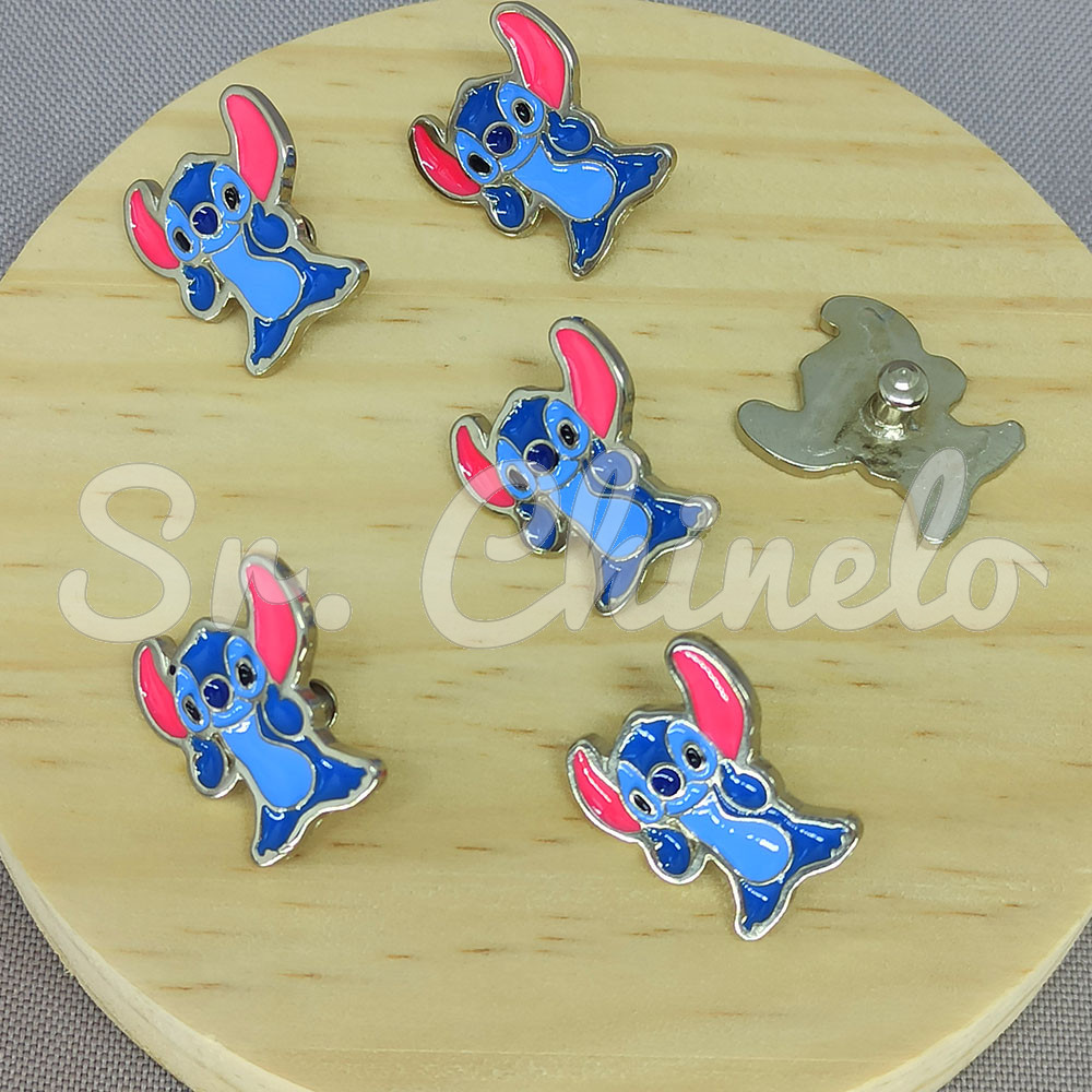 Piercing de Rebite, Stitch, Azul/Rosa
