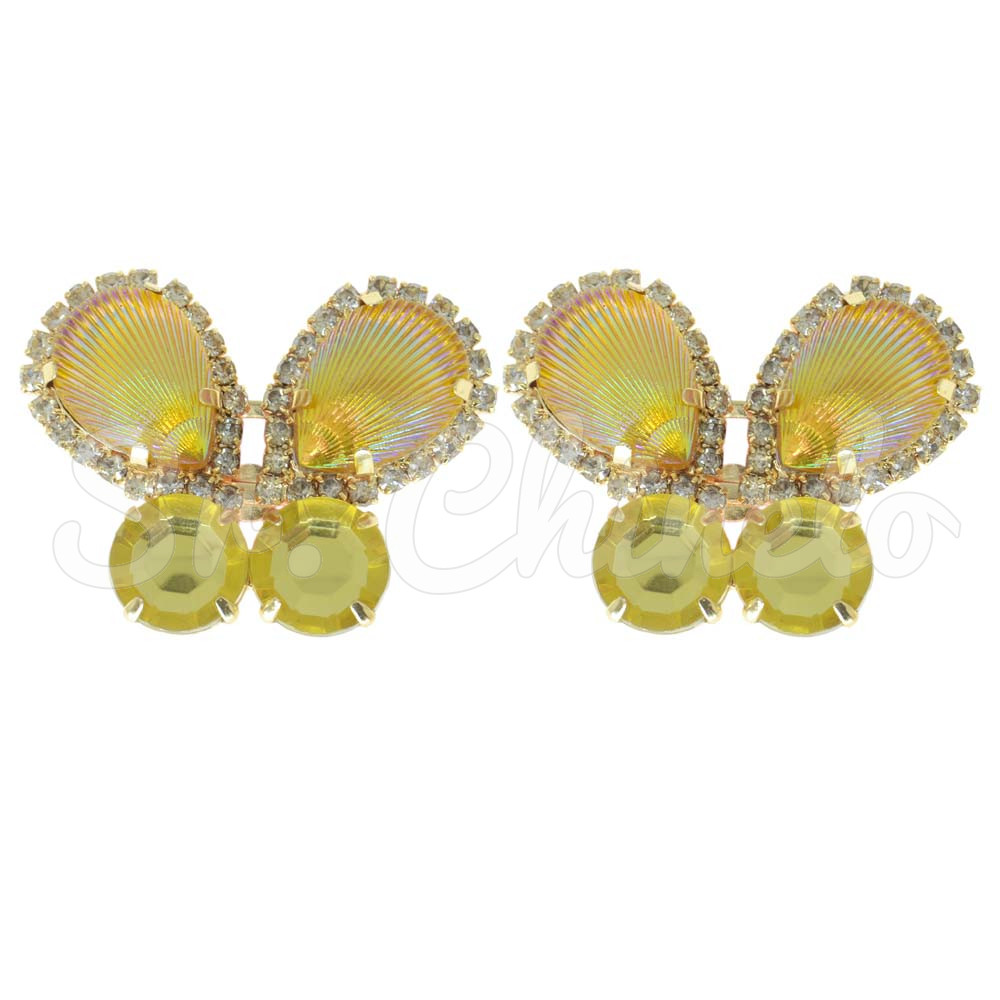 Piercing de Rebite, Banhado, Borboleta Sereia, Amarelo/Dourado