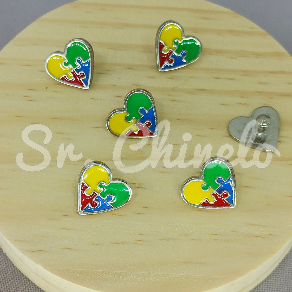 Piercing de Rebite, Coração Autismo, Colorido