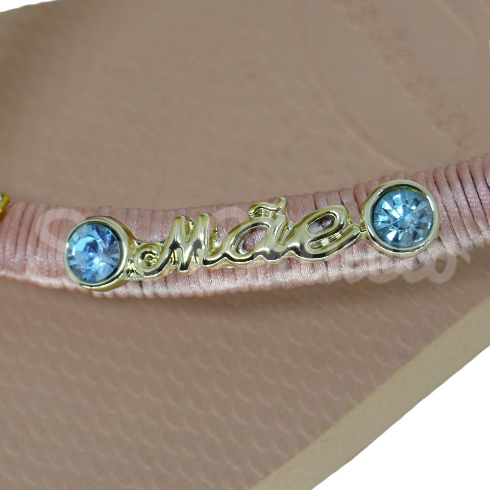 Piercing de Rebite, Mãe, Strass Aquamarine