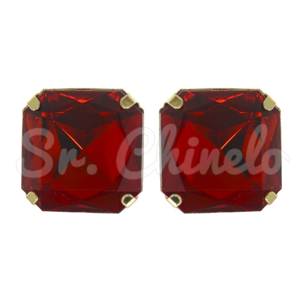 Piercing de Rebite, Quadrado, Vermelho