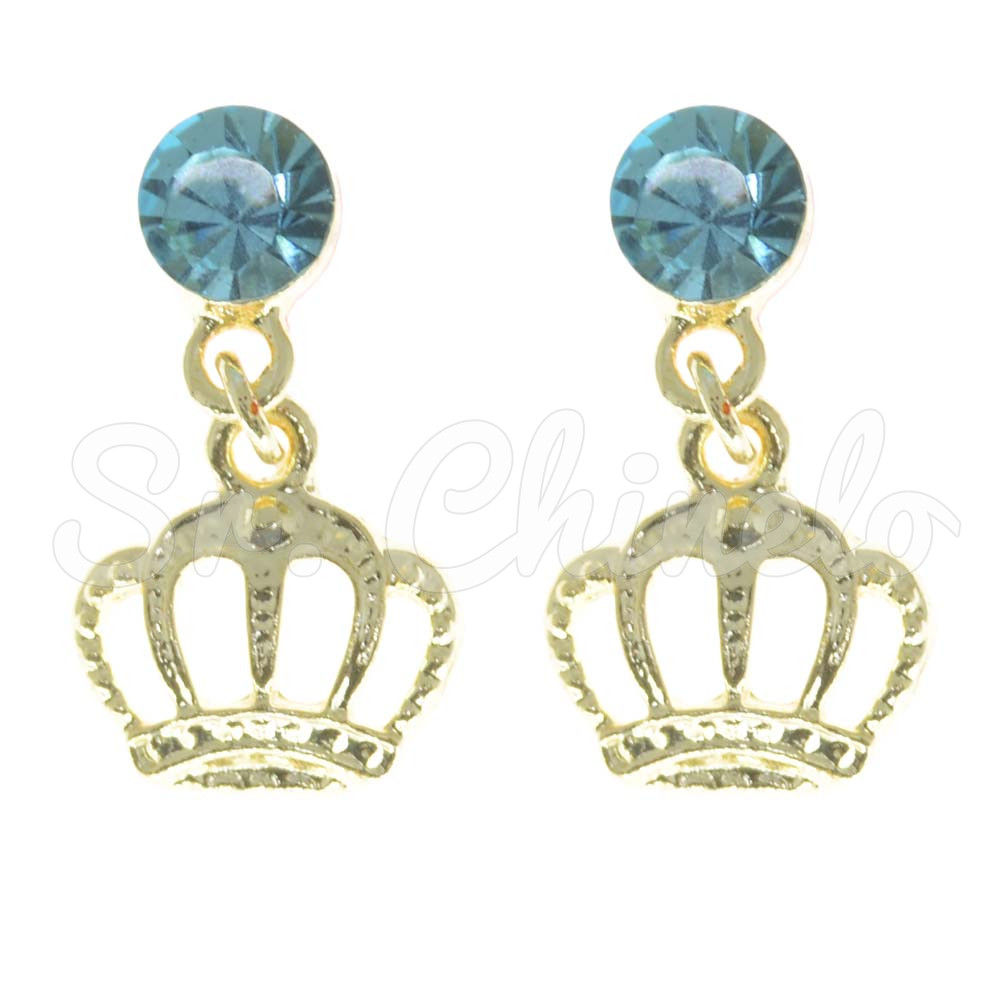 Piercing de Rebite com Pingente, Coroa, Strass Tiffany